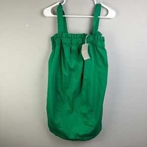 Everlane Organic Cotton Paperbag Midi Dress Womens S Green Sleeveless Casual